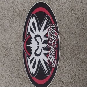 Black flys vintage and rare 8"-10" oval sticker